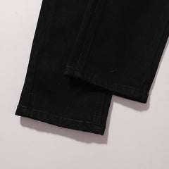 Ksubi Matte Black White Cross Embroidered Denim Jeans
