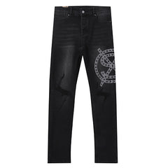 Ksubi Vintage Wash Black Cross Graphic Denim Jeans
