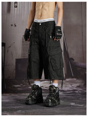 NOMANIAI Multi-pocket work pants, ankle-length pants