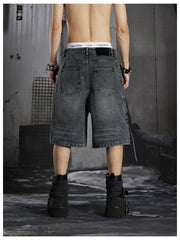 NOMANIAI Double waist top style old-fashioned five-pocket pants