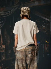 NOMANIAI Streetwear distressed print T-shirt