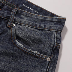 Purple Brand Men Dark Blue Denim Streetwear Shorts