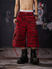 NOMANIAI Red camouflage lightweight casual work pants