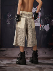 NOMANIAI Punk Y2K leopard print pants - Loose and casual shorts