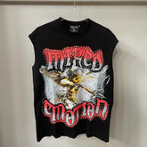 Mixed Emotion Graphic Sleeveless Streetwear Vest