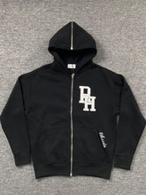 RHUDE Puff Letter Print Fleece Full Zip Hoodie