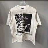 Mixed Emotion Washed White Graphic Tee