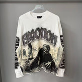 MIXED EMOTION Rhinestone Graphic Long Sleeve Tee