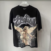 Mixed Emotion Cupid Rhinestone Black Tee