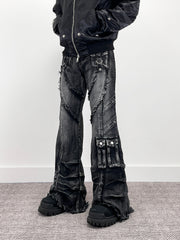 A knife graphic punk jeans