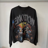 Mixed Emotion Rhinestone Waffle Long Sleeve Tee