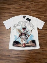MIXED EMOTION Studded Rhinestone Angel Graphic Tee