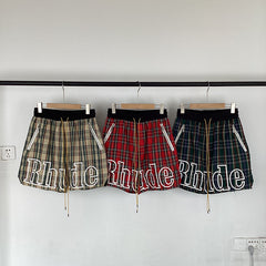 RHUDE Plaid Woven Loose Casual Summer Sports Shorts