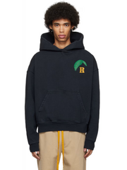 RHUDE Moonlight Mountain Graphic Retro American Fleece Hoodie