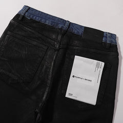 Purple Brand Men Two Tone Black Flare Jeans