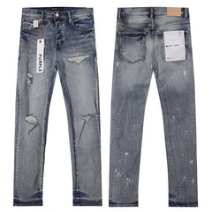 Purple Brand Men Slim Fit Ripped Denim Jeans