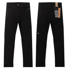 Ksubi Matte Black White Cross Embroidered Denim Jeans