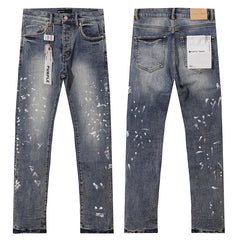 Purple Brand Men Paint Splatter Denim Jeans