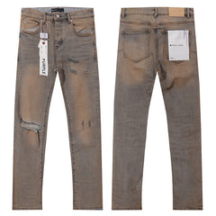 Purple Brand Men Mud Wash Ripped Denim Jeans