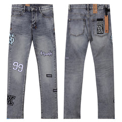 Ksubi Men Varsity Patch Slim Denim Jeans
