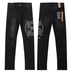 Ksubi Vintage Wash Black Cross Graphic Denim Jeans