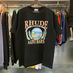 Rhude Sunset Beach Print Cotton T-Shirt