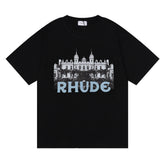 Rhude Casino High-Definition Castle Print T-Shirt