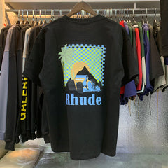 Rhude Moonlight Tropics Coconut Tree Racing Print T-shirt
