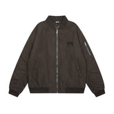 Revenge Embroidered Logo Oversized Zipper Bomber Jacket
