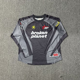 Broken Planet Embroidered Mesh Color Block Long Sleeve
