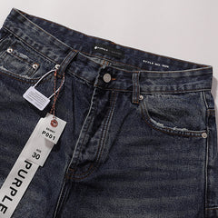 Purple Brand Men Dark Blue Denim Streetwear Shorts