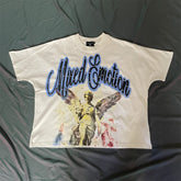 Mixed Emotion Rhinestone Batwing Oversized Tee