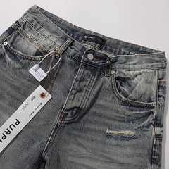 Purple Brand Men Straight Leg Layered Denim Jeans