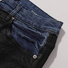 Purple Brand Men Two Tone Black Flare Jeans