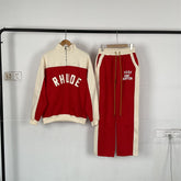 Rhude Color-matched fall-winter fleece sports casual suit