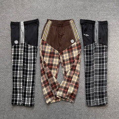 Broken Planet Contrasting Color Casual Striped Check Pants