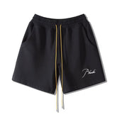 Rhude Embroidered letter drawstring shorts