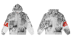 Vale Forever Leopard Archive Graphic Zip-Up Hoodie