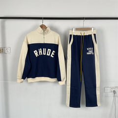 Rhude Color-matched fall-winter fleece sports casual suit