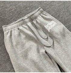 Broken Planet print straight-leg casual pants
