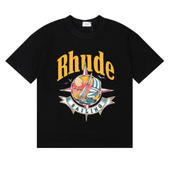 Rhude Sailing Sailboat Navigation Print T-Shirt