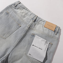 Purple Brand Men Rhinestone Baggy Denim Shorts