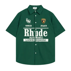 Rhude Collared shirt with floral print, blouse, T-shirt