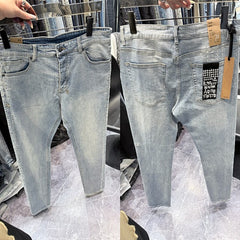 Ksubi Light Wash Rhinestone Studded Denim Jeans