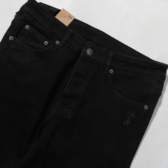 Ksubi Matte Black Tonal Embroidered Denim Jeans
