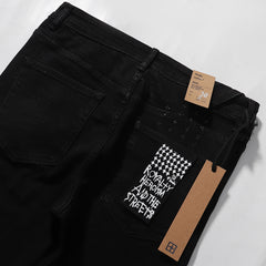 Ksubi Matte Black Tonal Embroidered Denim Jeans