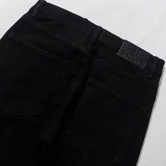LOST SHDWS Black Off White Floral Denim Jeans