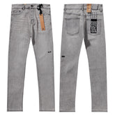 Ksubi Light Grey Acid Wash Denim Slim Jeans