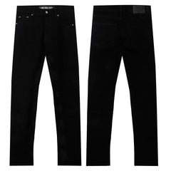 LOST SHDWS Premium Minimalist Matte Black Denim Jeans