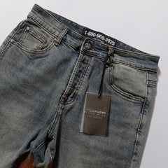 LOST SHDWS Mud Wash Inseam Floral Denim Jeans
